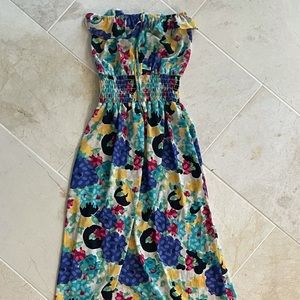 RESA strapless floral midi dress